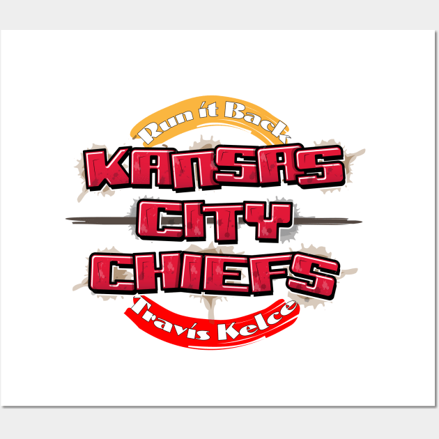 NFL Kansas City Chiefs Travis Kelce T-Shirt Wall Art by ASHER